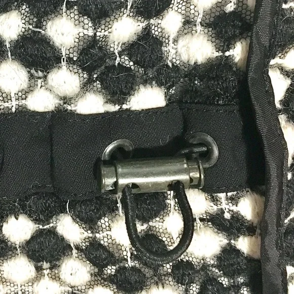 AKRIS PUNTO Blazer Jacket Tweed Dot Embroidered Wool Belted Waist Black White 8 - Picture 13 of 16